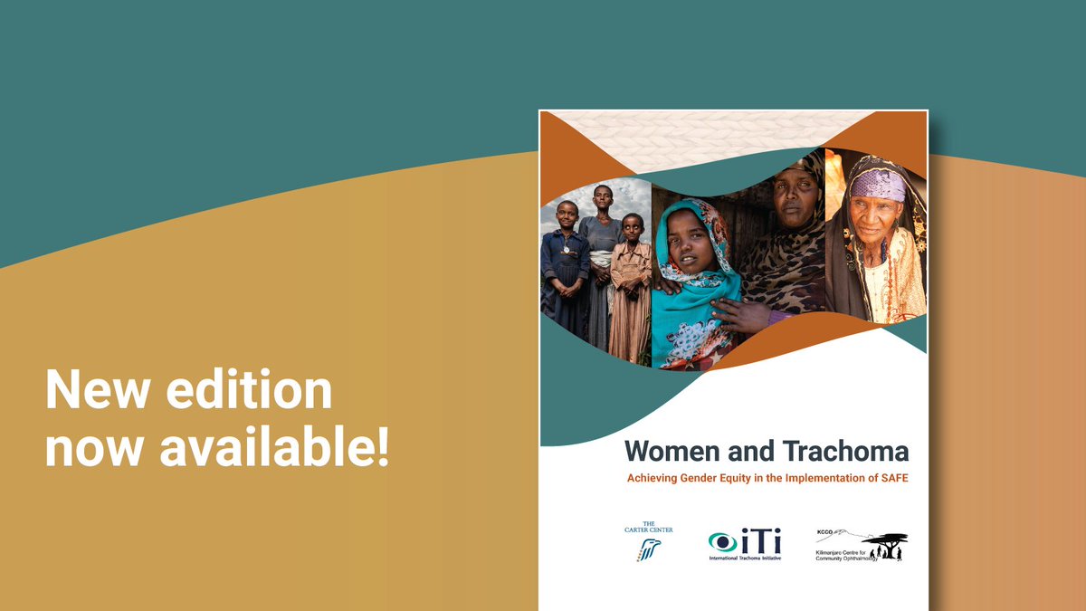 The # of ppl requiring surgery for #trachoma has 📉 from 7.6m in 2002 to 1.7m in 2022. Of these, women make up to 86% of cases in some areas. The Women and Trachoma manual supports programs to achieve #GenderEquity &amp; #EndTrachoma for all. 
🖺 bit.ly/43CztOt 
#BeatNTDs