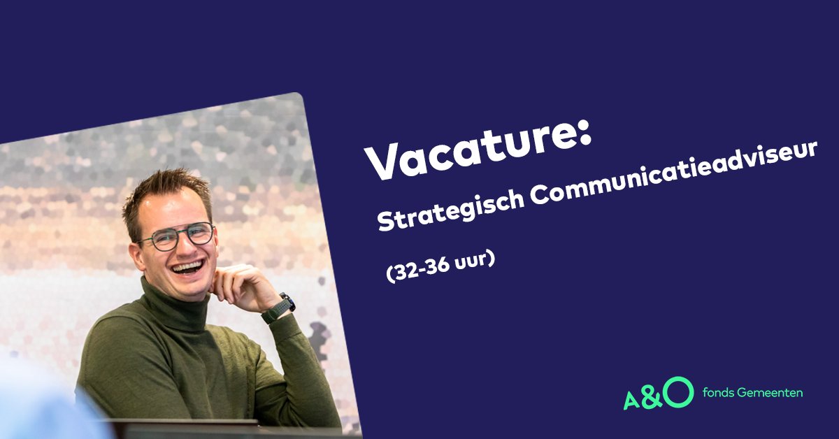 We zoeken een Strategisch #Communicatieadviseur (32-36 uur). Wil jij je ervaring en talenten inzetten om Nederland beter te maken? Werk je graag in een compacte, wendbare organisatie die ontwikkeling centraal stelt voor alle #gemeenten? Naar #vacature: aeno.nl/vacatures