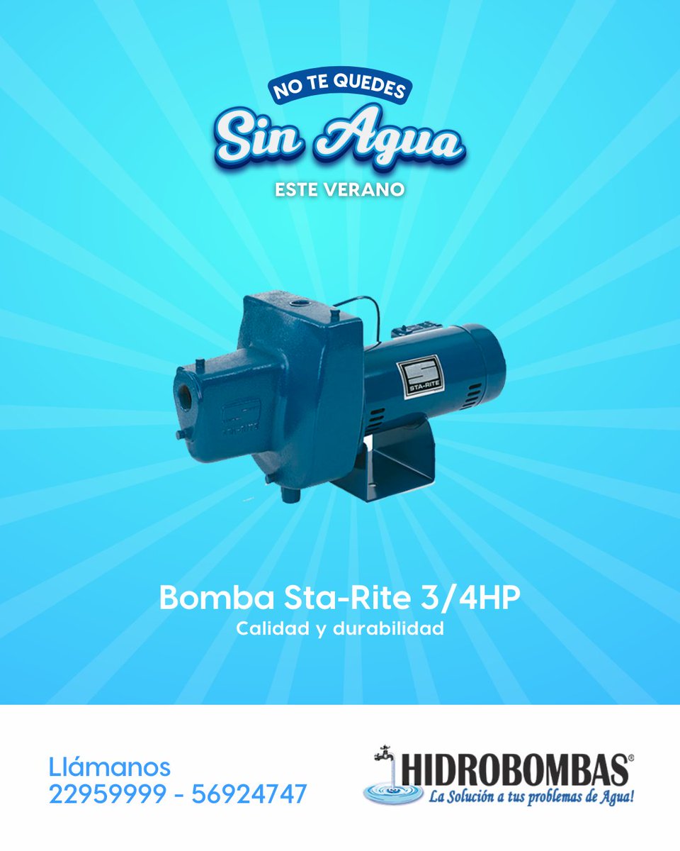 HidrobombasG's tweet photo. En #HidroBombasGuatemala tenemos las mejores marcas de Bombas de agua💦 visita cualquiera de nuestras tiendas o llámanos al ☎ 22959999
#BombasDeAgua #PozosMecánicos #BombasParaPiscina #Agua https://t.co/ArJGEB2wlc https://t.co/gjMtp3Noyj