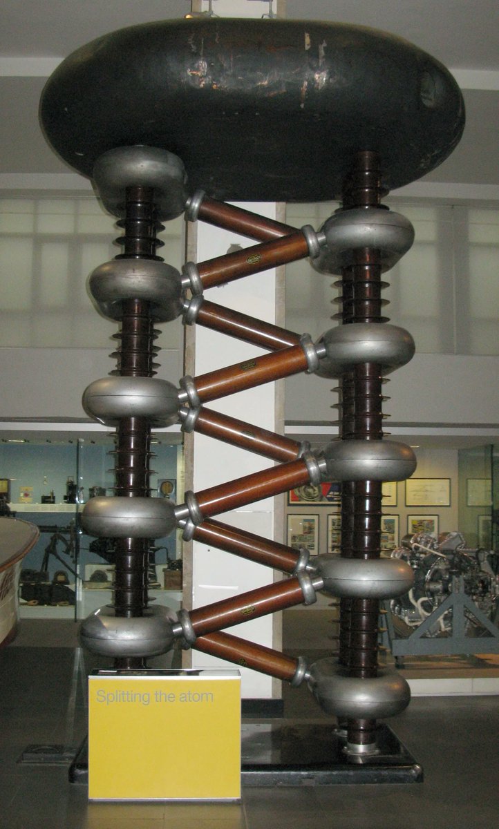 UntPhysics's tweet photo. Assigned first to build the equivalent of "a million volts in a soapbox", Cockcroft and Walton along with Rutherford were able to split an atom with this apparatus! Visit https://t.co/9LyPRGjL9i to learn more!
Photo Description: The Cockcroft-Walton Generator.
#UNTPhysics #UNT https://t.co/hZgGjcLVf9