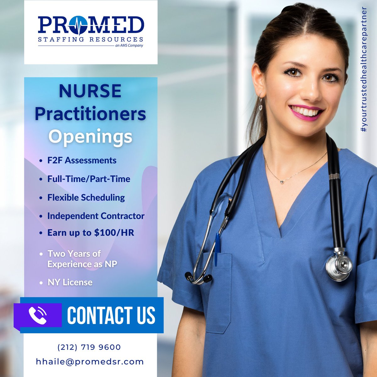 #nursepractitioners, this once in a lifetime opportunity awaits you! Contact Hemeden Haile via email at hhaile@promedsr.com 

#promedsr #nursepractitionerjobs #nursepractitionersinyc #newyorknursepractitioners #practitionerorder #newyorkjobs #hiringinewyork #employmentagency