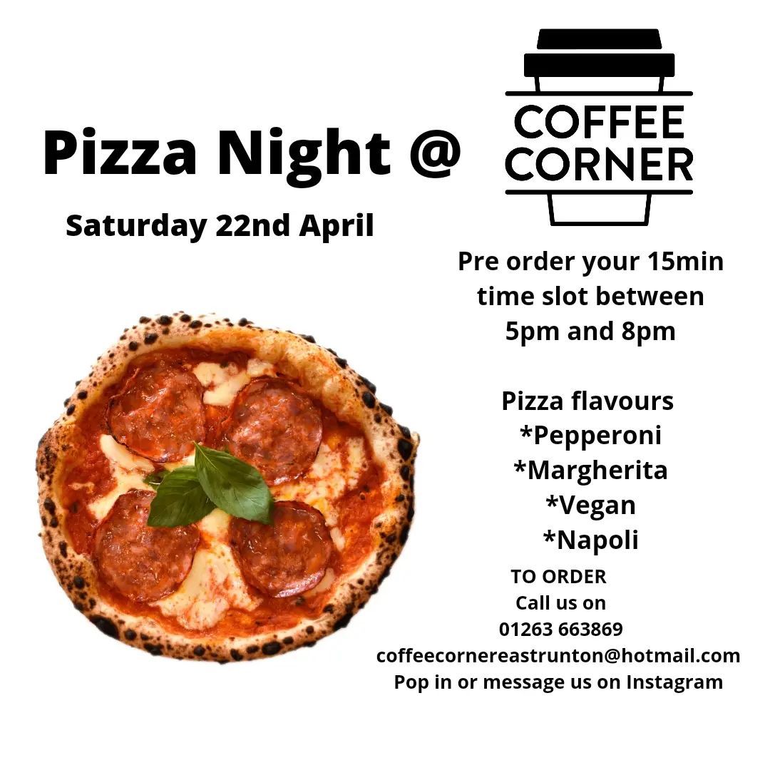 Saturday Night in East Runton is #Pizza Night at Coffee Corner 😋🍕

#northnorfolk