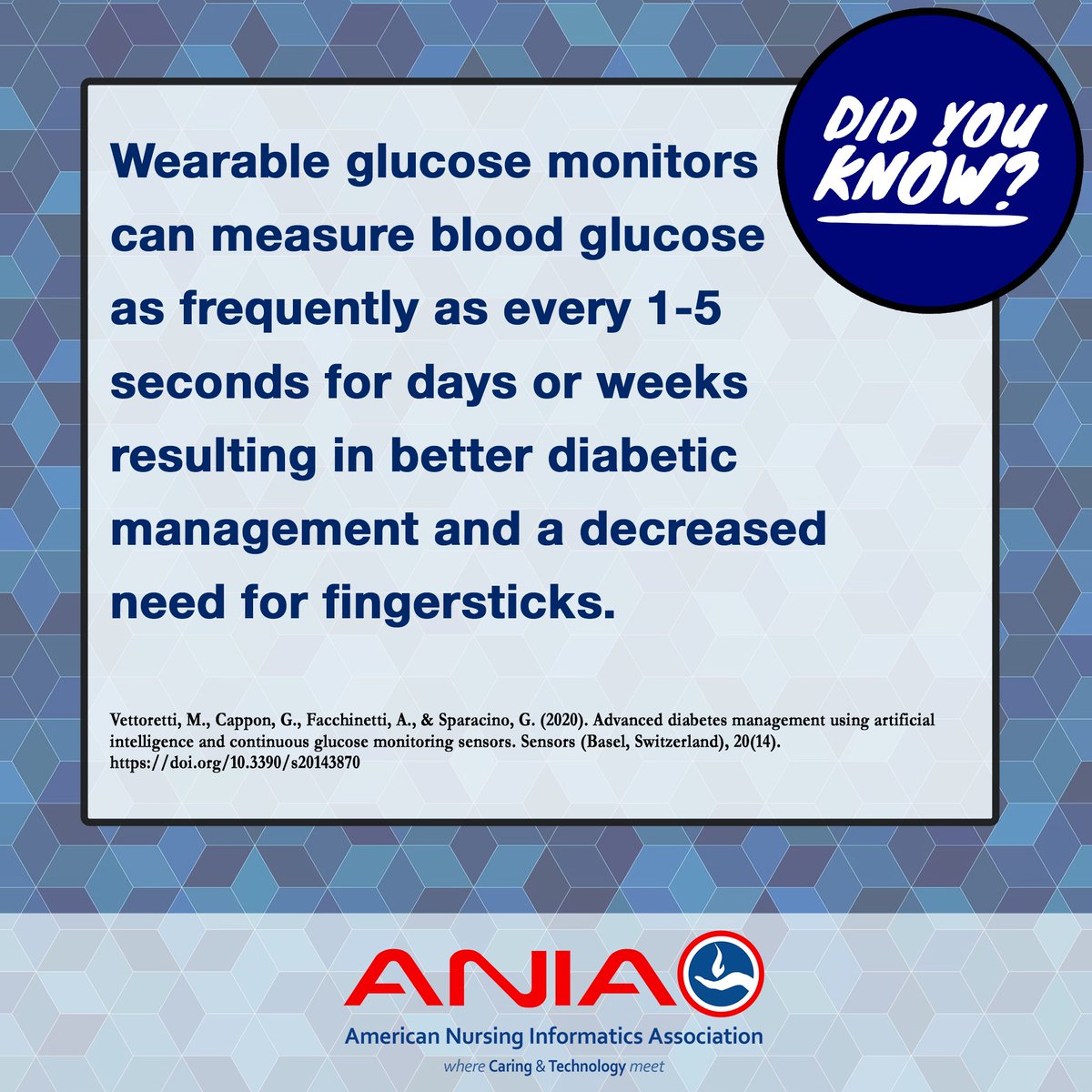 Wearable glucose monitors can measure blood glucose as frequently as every 1-5 seconds for days or weeks resulting in better diabetic management and a decreased need for fingersticks. 

#wearable #glucosemonitor #funfactsfriday #funfactfriday #factfriday #healthIT