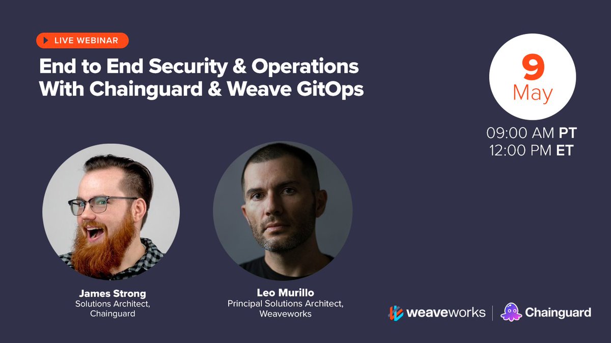 Discover how to ensure only authorized #GitOps tooling can modify your desired state &amp; guarantee compliance on admission in our webinar next week with <a href="/strongjz/">James Strong</a> from <a href="/chainguard_dev/">Chainguard ⛓️</a>. Register here ➡️ go.weave.works/2023-05-02-Web…