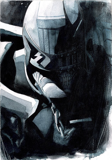 Lee Carter. Ex game dev now freelance concept artist but more importantly, draws Judge Dredd for a living! Makes him super cool in my book. @MrLeeCarter 