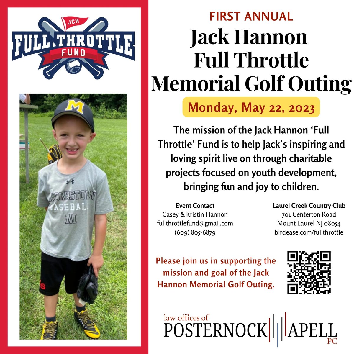 PosternockApell's tweet photo. It is an honor to support the Jack Hannon Full Throttle Memorial Golf Outing. Please join us! 👉 Register Here 👉 https://t.co/5LzEaxBeuJ https://t.co/E95tTPxwOZ