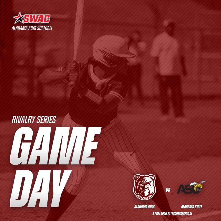Alabama A&amp;M will return to Montgomery for the second time this week for a three-game series against the school down south❗️

🆚 Alabama State
🏟 Barbara Williams Complex
🕙 5 PM
📊 bit.ly/3m8tKyA

#aamusoftball l #GoBulldogs