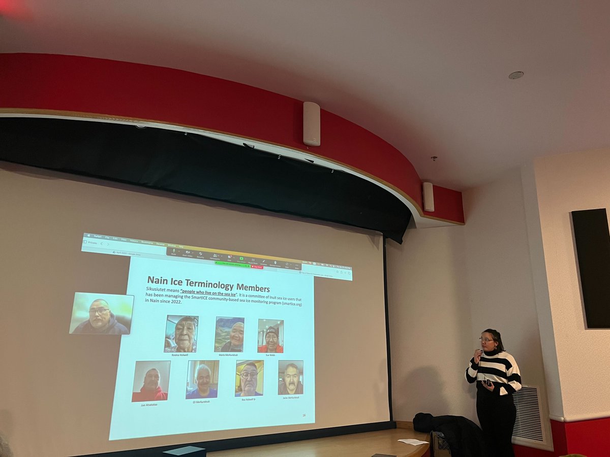 Last night, SmartICE participated in @Nature_NL's Labrador Night public talk! Shawna Dicker (Project Support Lead) & Rex Holwell (Manager of Nunatsiavut Operations) presented at the virtual & in-person event at the Johnson Geo Centre. Thanks to all who came & joined virtually!