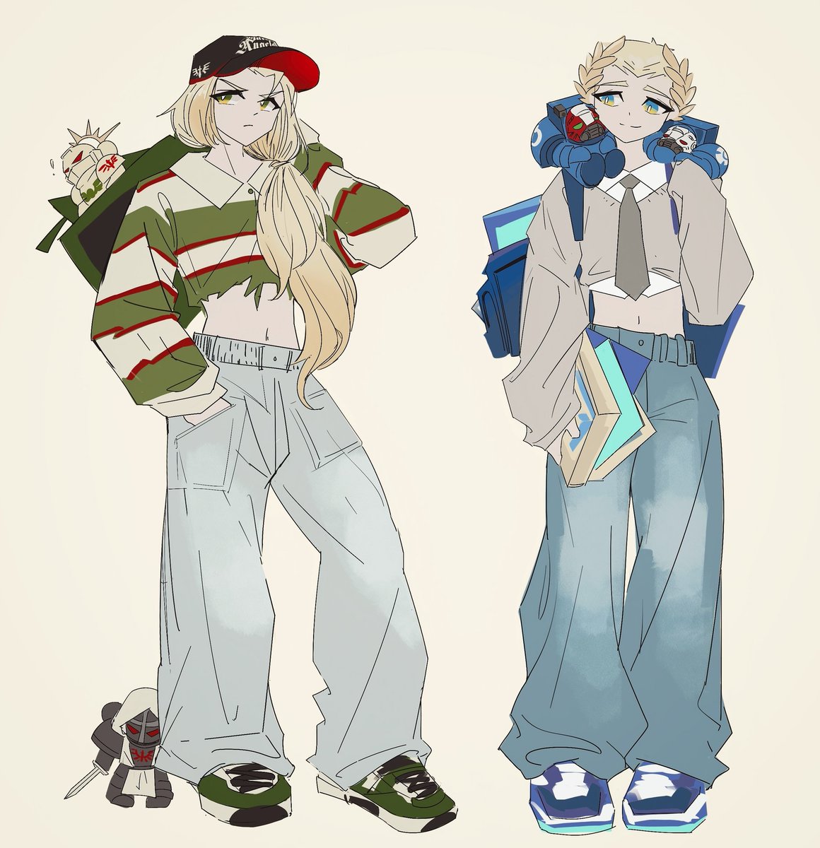 battlecatbeta's tweet photo. Lil Lion and Guilliman in modern au,the latest fashion in spring. https://t.co/IcuR6uPSqI