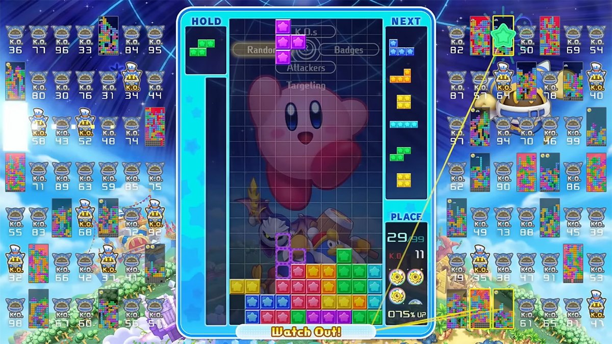 NinWire's tweet photo. Reminder: The Kirby and the Forgotten Land theme is dropping into #Tetris99 this weekend! https://t.co/Rkg0enQcvM https://t.co/fYT4vyNCaW