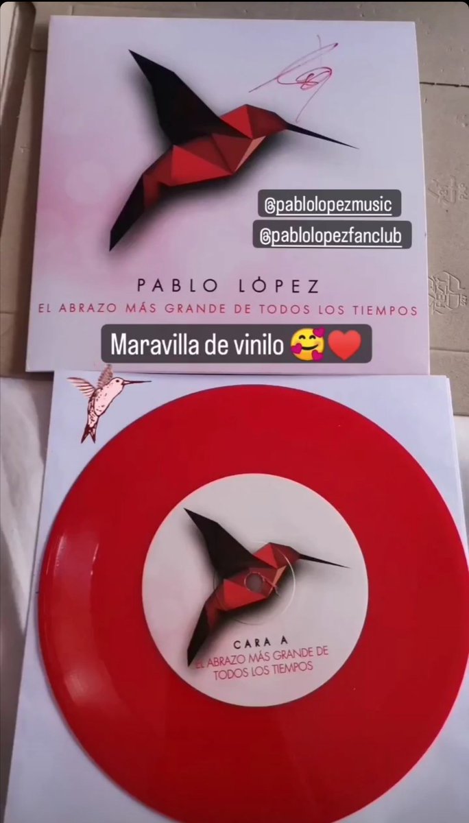 El colibrí rojo ya esta aquí!! A volar 🐦...!!! El abrazo más grande de todos los tiempos 🎈 <a href="/PabloLopezMusic/">Pablo López</a>