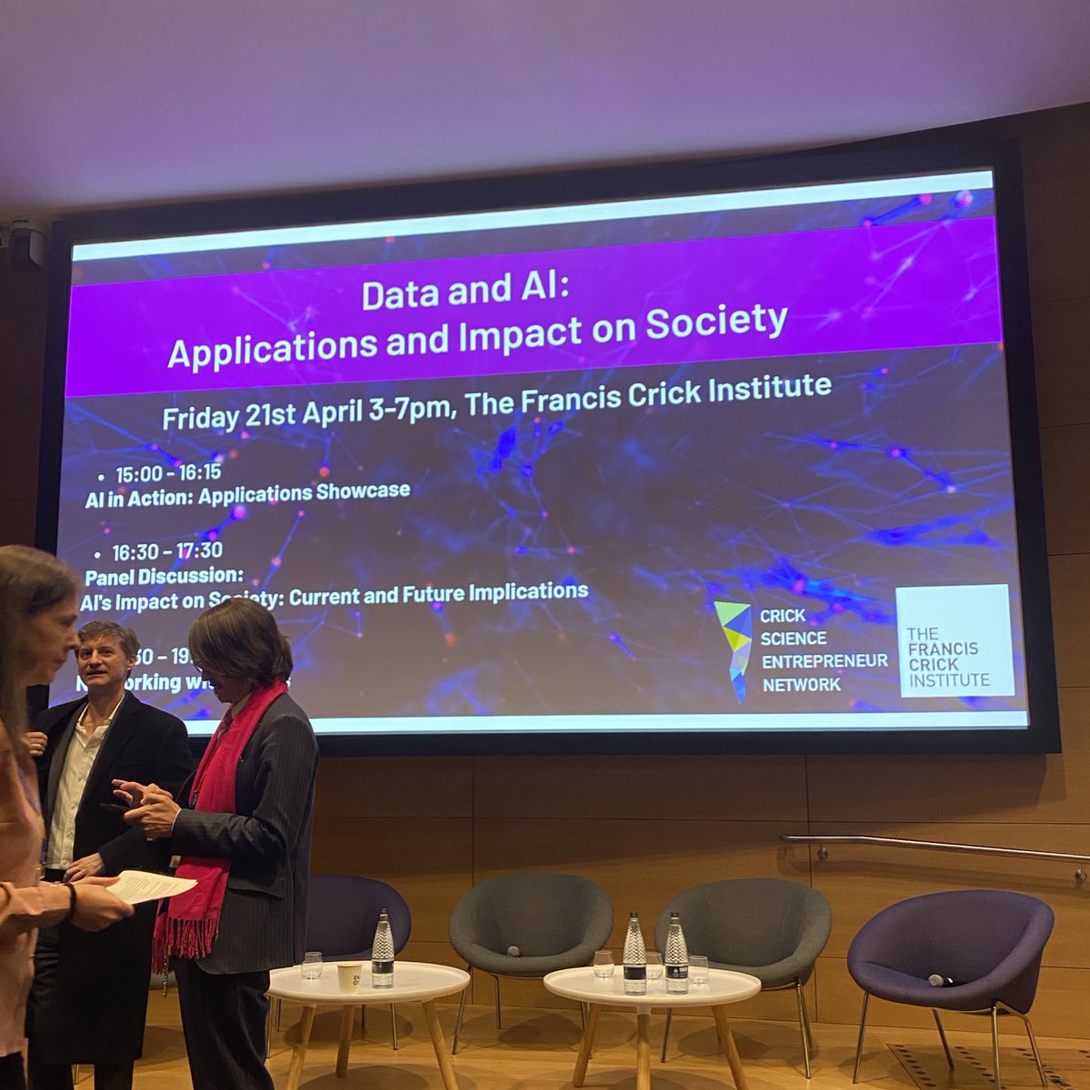 lhmosco's tweet photo. Excited to attend this @csen_crick event on data and AI and its applications to the healthcare sector. Great keynote speakers forthcoming! https://t.co/qVmrU1Ah6P