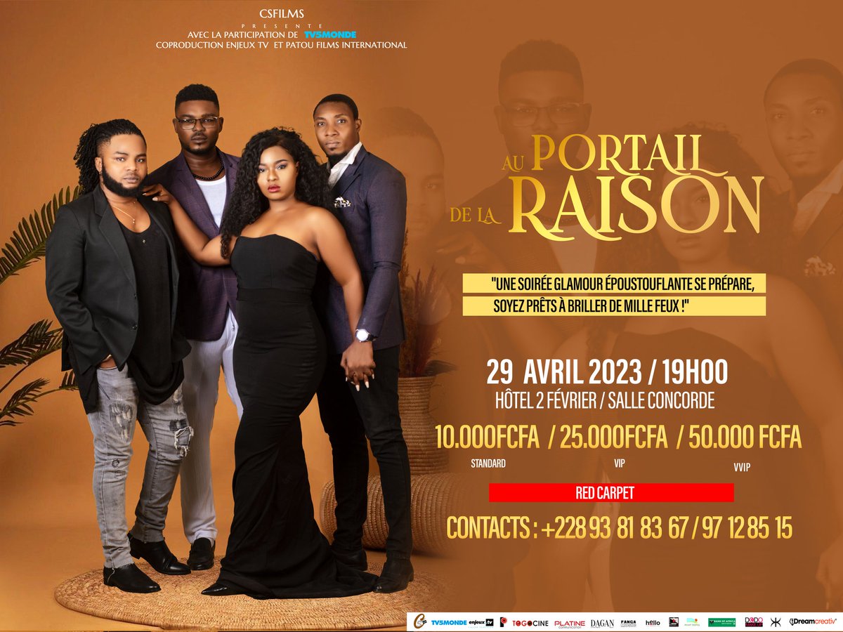 CChakiratou's tweet photo. Des têtes d'affiche qui ne sont plus à présenter ! 🔥🔥
🗒️SAVE THE DATE : le 29 Avril 2023 à 19H00 dans la SALLE CONCORDE DE L'HÔTEL 2 FÉVRIER.
Contacts: (+228) 93818367 / 97128515
#auportaildelaraison #lefilm #grandepremiere #csfilms #hotel2fevrier
#FilmAfricain #Afrique 🌍 https://t.co/NJ9l2Oq1LE