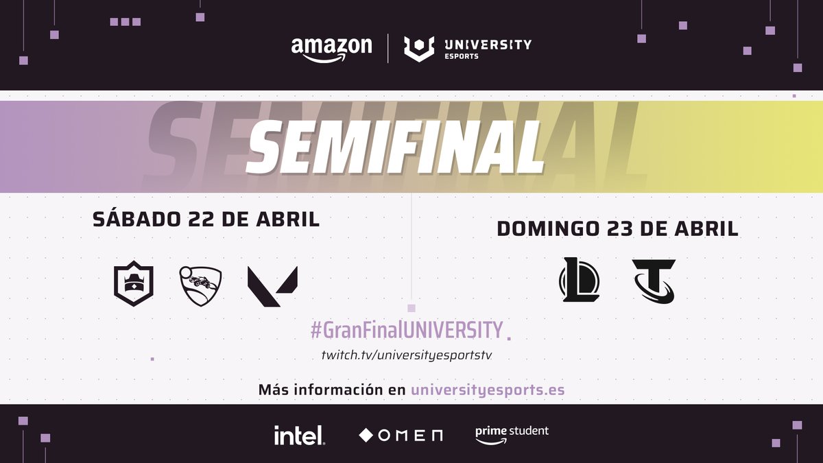 ¡Mañana empieza el finde intensivo de semifinales! 

Los jugadores que pasen de fase vendrán presencialmente a Alicante a jugar la FINAL en las instalaciones de @GVAddigital ✨🎮

#GranFinalUNIVERSITY