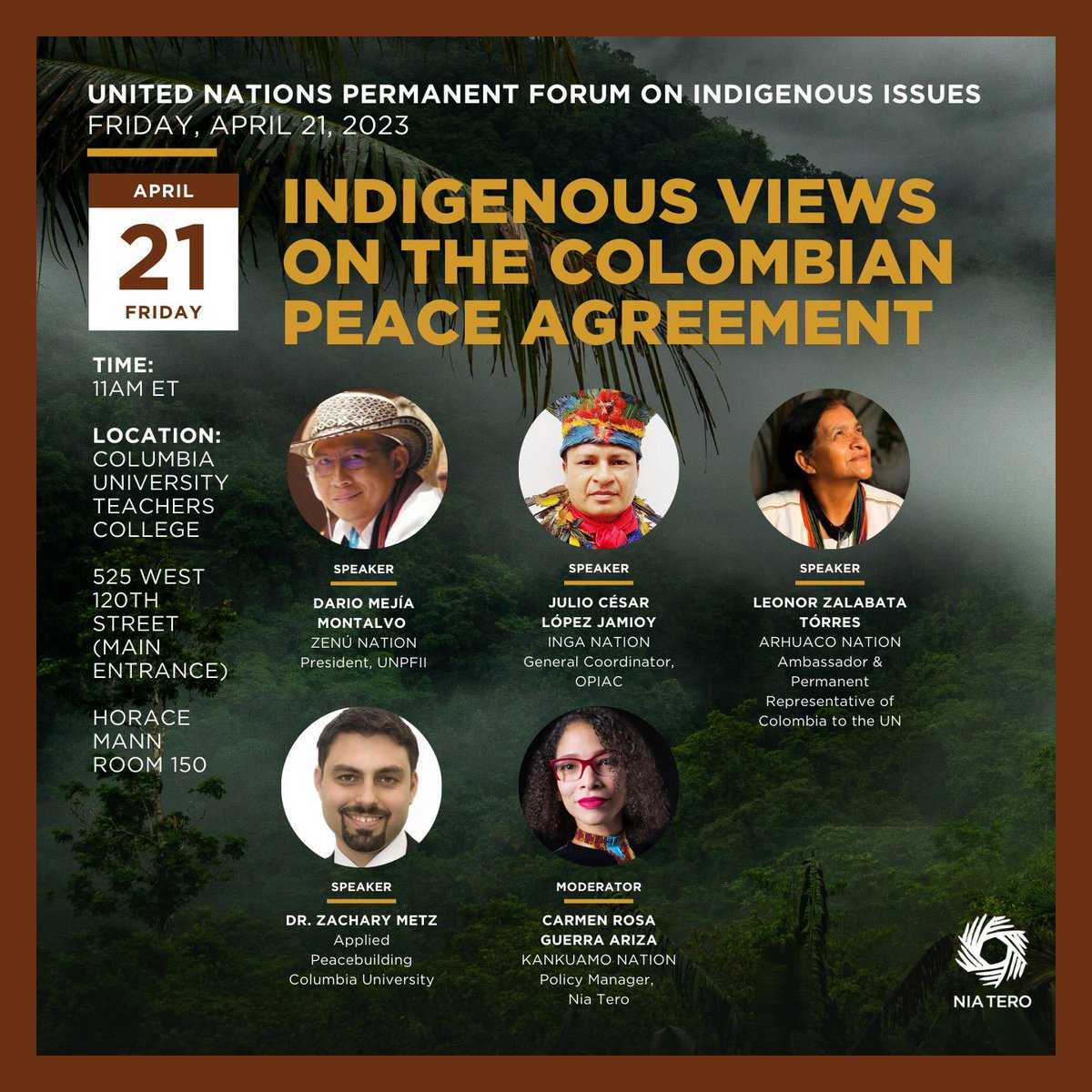 OPIAC_Amazonia's tweet photo. Hoy, OPIAC llevara la vocería de los pueblos indígenas para hablar sobre el Acuerdo de Paz de Colombia y los desafíos a los que se enfrentan los pueblos indígenas amazónicos. Este espacio se realiza en el marco del Foro Permanente de la ONU para las Cuestiones Indígenas #UNFPII. https://t.co/EqJh4bTL9l