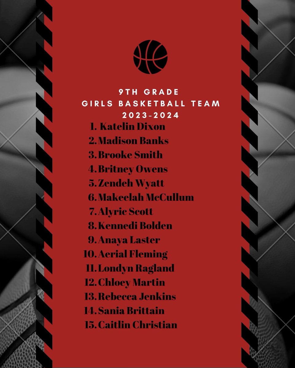 ❤️🖤 Congratulations to these young ladies for making the 2023-2024 Lady Bulldogs Basketball Team 🖤❤️