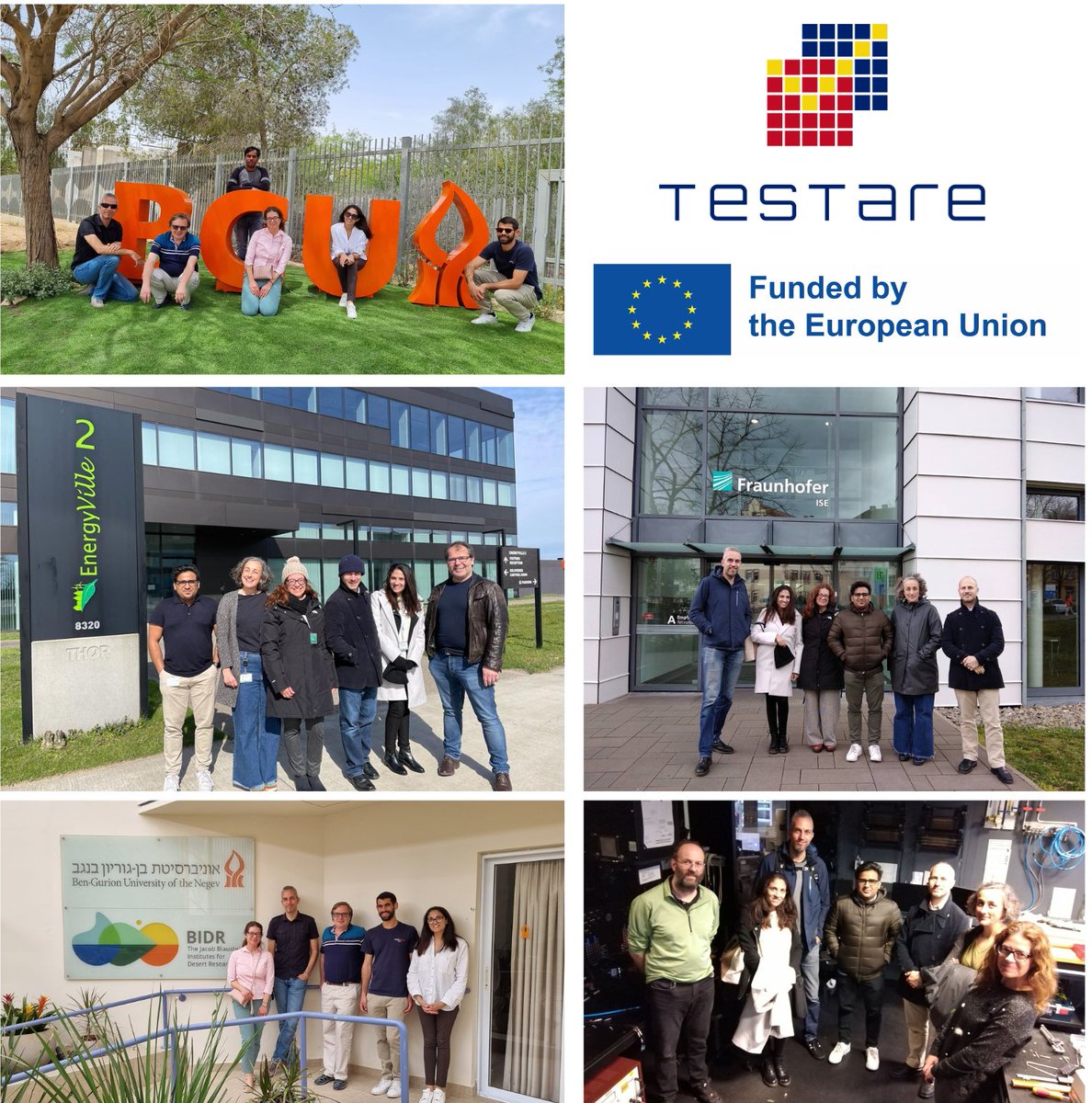testareproject's tweet photo. #TESTARE consortium has successfully completed the introductory visits to @imec_int @FraunhoferISE and @bengurionu to gain an understanding of the current state of play regarding science, innovation and research management there. More:https://t.co/fFUbBgMfSi
@REA_research https://t.co/hsAV4oFpMM