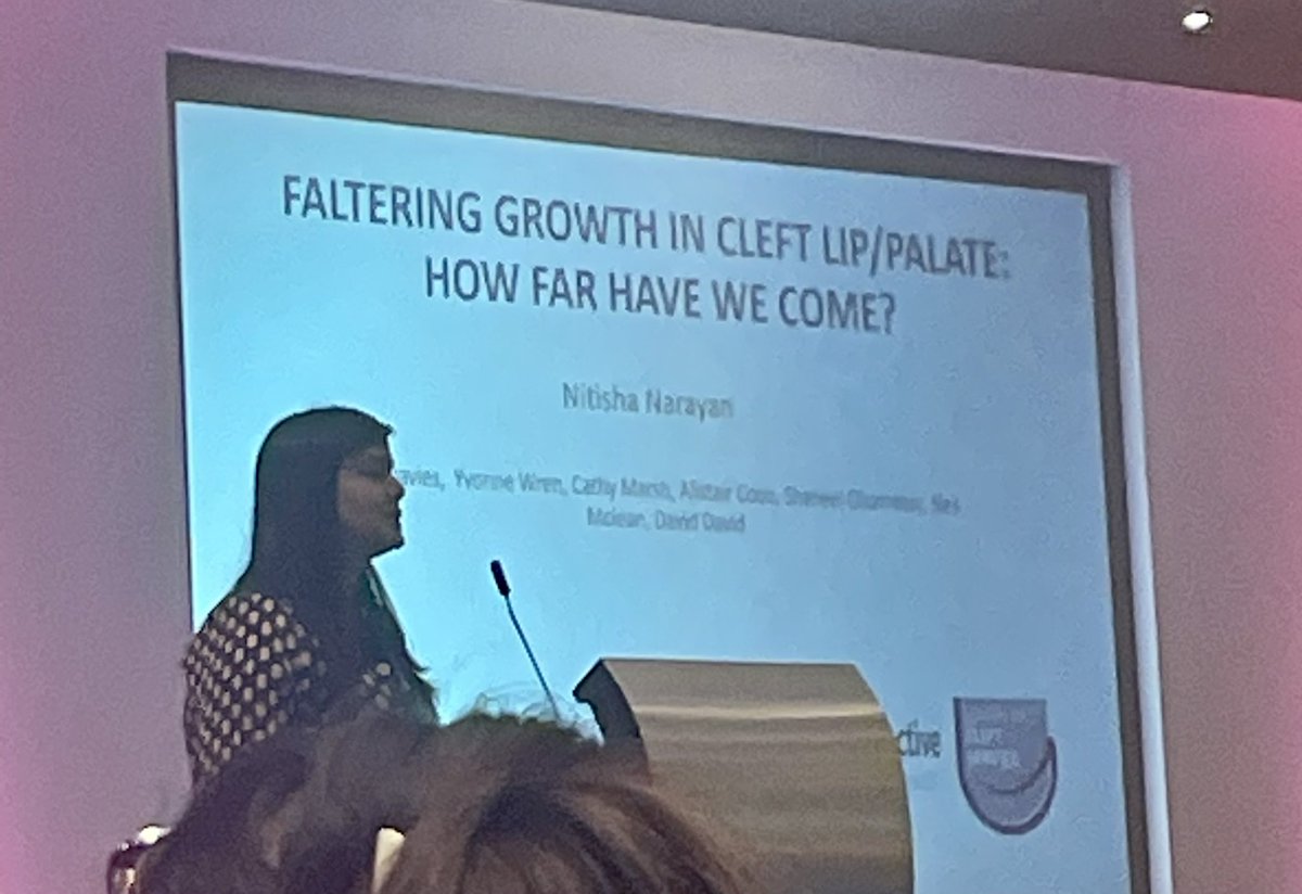 kilcoyne_sarah's tweet photo. Excellent presentation from Nitisha Narayan @CFSGBI “Exploring the presence of faltering growth in cleft lip and palate in the UK.” @BAPRASvoice  #iLooklikeasurgeon https://t.co/HPYgLtR1Ro