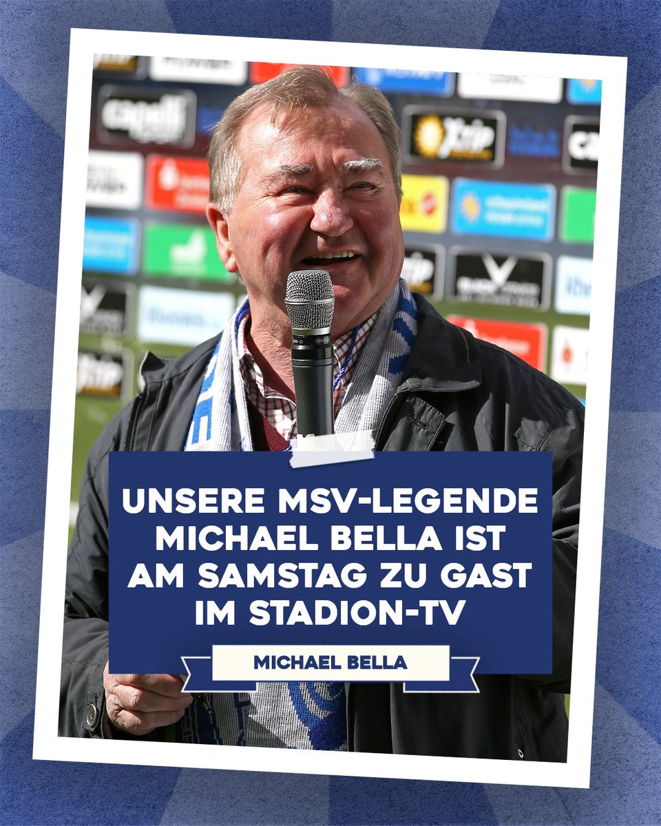 MSVDuisburg's tweet photo. #120JahreMSV lautet ja unser Saisonmotto. Die dazugehörige Interviewreihe bei unseren Heimspielen bekommt gegen Wiesbaden einen weiteren besonderen Gast: Stefan #Leiwen und Piet #Ahrens begrüßen im Vorlauf #MSV-Legende Michael #Bella am Mikro. 🎤💬🦓
#120JahreMSV #MSVWIE #3Liga https://t.co/CAtJFsGpNU