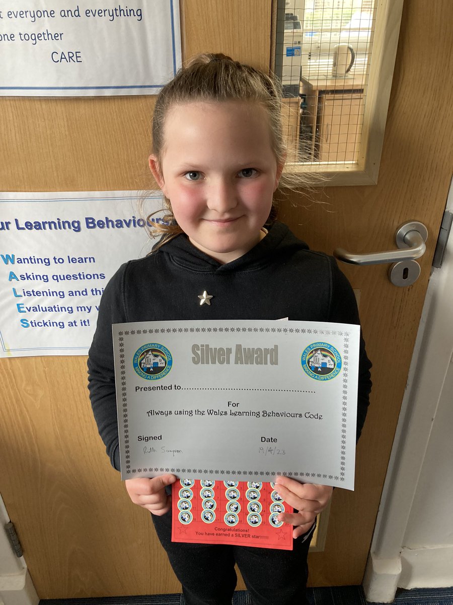 walesprimary's tweet photo. Silver award achieved by this Y3 pupil. Fantastic achievement! Well done! 👏😊 #walescode https://t.co/FVCaSxpLt4