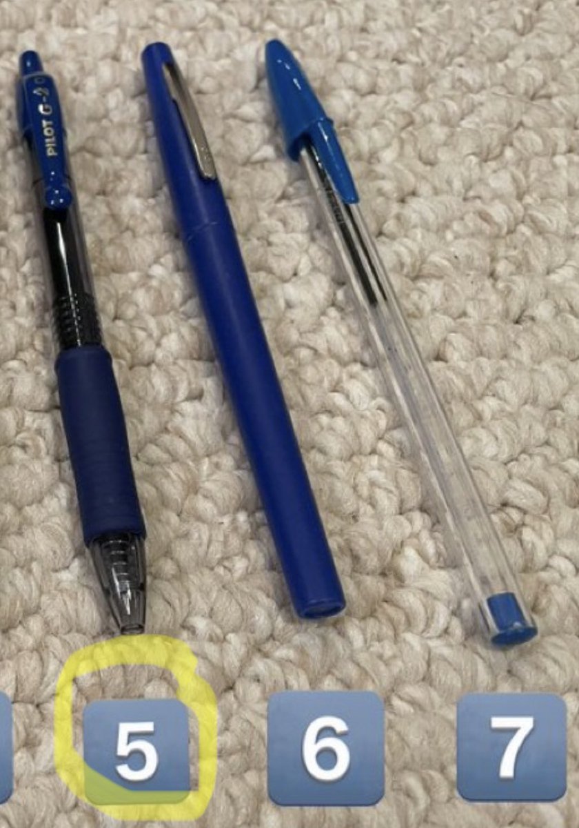 GregRohde50's tweet photo. @Chris_Grosse Pen 5 of course. I’ve been using these for decades. It’s comfortable to hold with the rubber casing. There’s no chance of losing a pen cap. The clicky thing is an easy way to reduce tension (as long as te noise bothers no one else.). https://t.co/8Jc40iPQ0Z