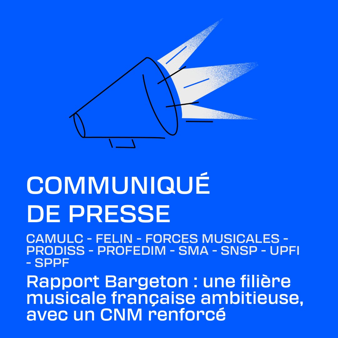 COMMUNIQUÉ – Rapport Bargeton
Nous saluons le travail de <a href="/JulienBargeton/">Julien Bargeton</a> et ses collègues pour leur compréhension exhaustive des enjeux et leurs propositions pertinentes pour une stratégie de financement de la filière musicale ambitieuse.
👉sma-syndicat.org/communique-rap…