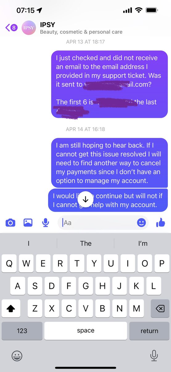MrsLogophile's tweet photo. @IPSY As you can see, I have been following your directions. As soon as I provided my credit card details to verify my identity, Ipsy quit responding. I was never provided a ticket number. https://t.co/AJYFty29iv