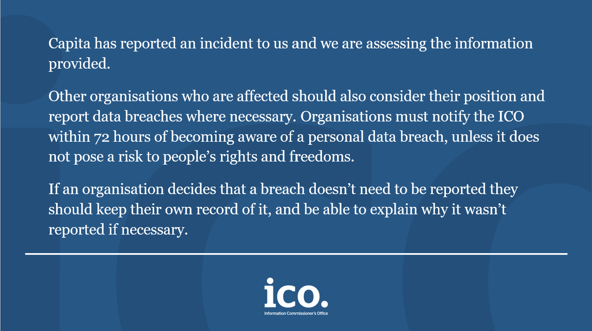 ICOnews's tweet image. NEW: We have issued a statement on the Capita incident.