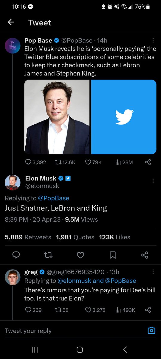 davidowens1996's tweet photo. @BleacherReport @OldTakesExposed Elon is paying for LeBron. https://t.co/xQx7zSDlyg