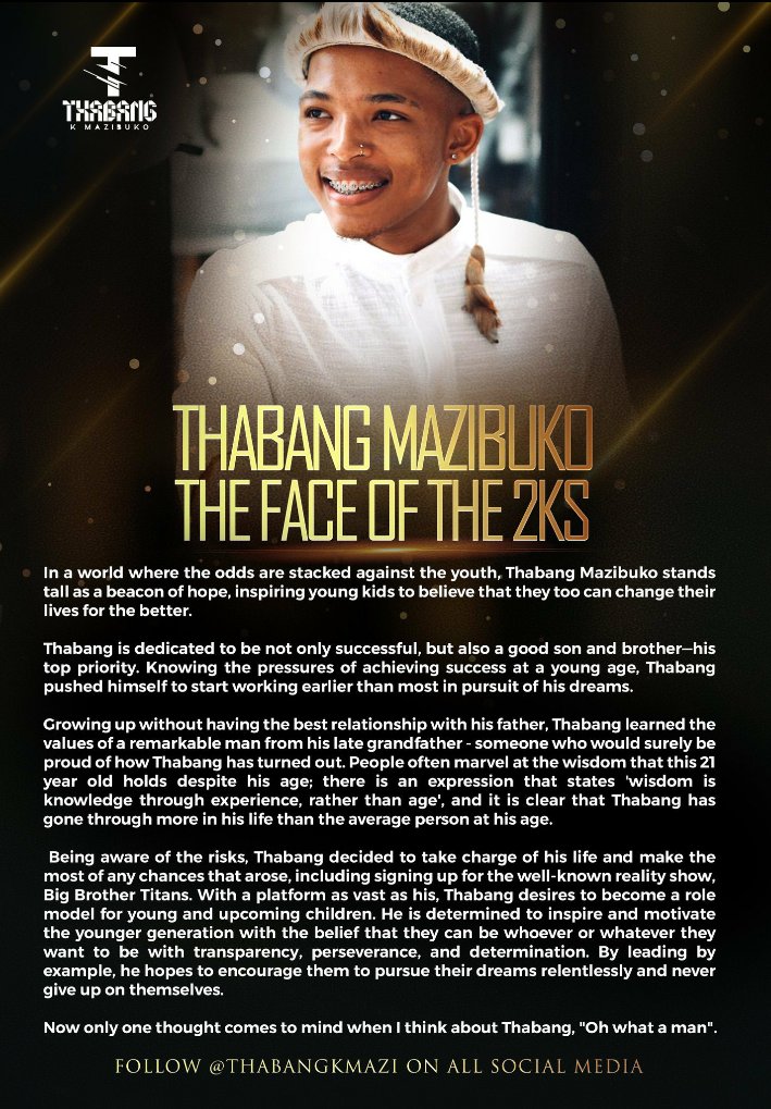 NtoEnhle05's tweet photo. Dear @Heineken_SA 

I heard you are looking for a new brand ambassador. Well, look no further❤. Meet #ThabangMazibuko young, well spoken, handsome, smart, creative hardwork GEN-Z. He is Africa's platinum boy.  Please check out his profile🙏❤

PLATINUM THABANG
#ThabangMazibuko https://t.co/uiedkYmQO4