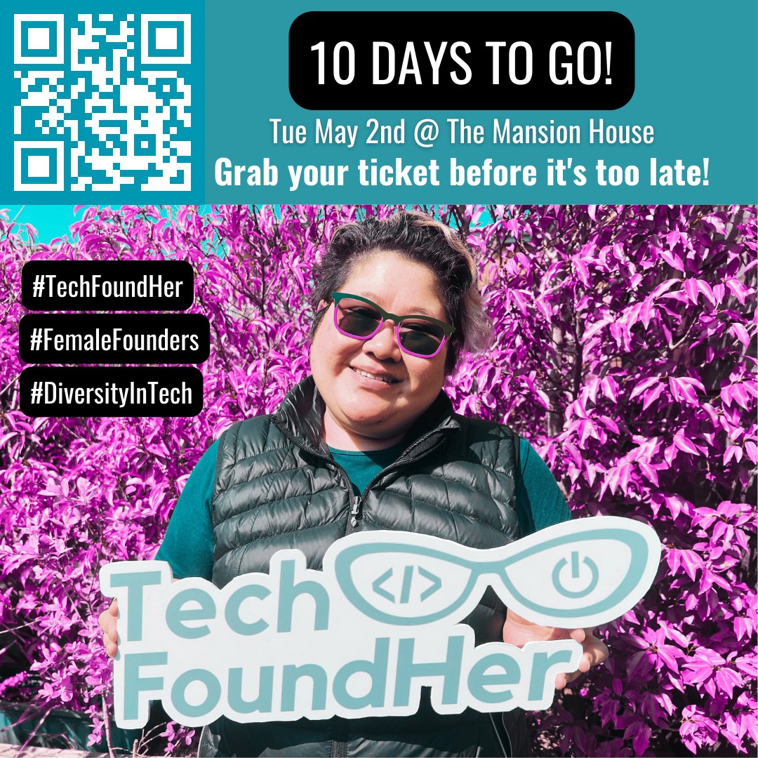 whykay's tweet photo. #TGIF Taking advantage of the βοΈ outside w/ our nifty @TechFoundHer sign which folks can use on Tue May 2nd at The Mansion House for #selfies & #usies!
π¨ And with 10 days to go & tickets selling out, do register your ticket before it's too late at https://t.co/DAxCzrubBw. https://t.co/VMj0Ql27x0