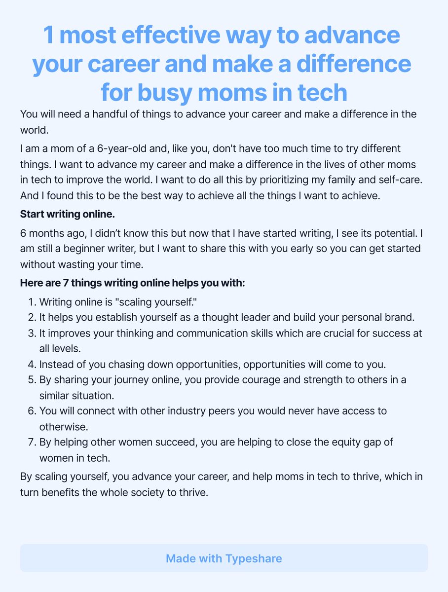 lakshmistoltz's tweet image. 1 most effective way to advance your career and make a difference for busy moms in tech

Connect with me if you are on the same journey as me.

#ship30for30 #day14 #momsintech #digitalwriting