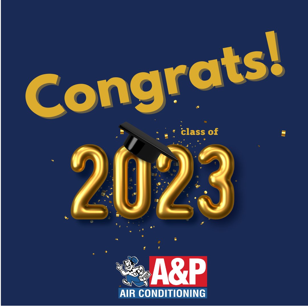 Graduation season is among us and A&P Air Conditioning would like to congratulate all the new graduates! 

#apairconditioning #graduationseason #classof2023 #hvactechs #HVACExperts