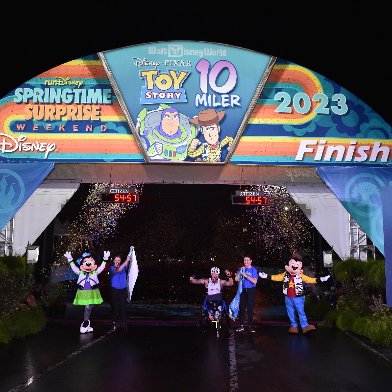 runDisney's tweet photo. A final #runDisney First Finisher Friday of the 2022-2023 season! Give a chEAR to our 2023 Disney Pixar Toy Story 10-Miler winners! 🎉 Get the details about their amazing #SpringtimeSurprise Weekend accomplishments here: