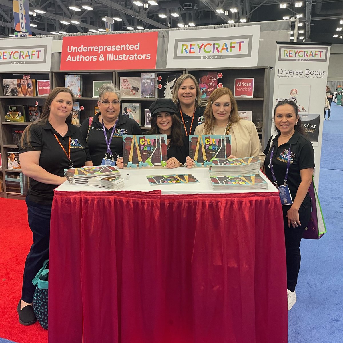 ReycraftBooks's tweet photo. We had such a great day yesterday at #TXLA23 with Aixa Perez-Prado, Chuck Gonzales, Steve Metzger, Laura Seely-Pollack, and so many amazing people who visited booth #1734! We're so excited for another day of fun! #TLA23 #TLA https://t.co/ZaAB1ps3EE