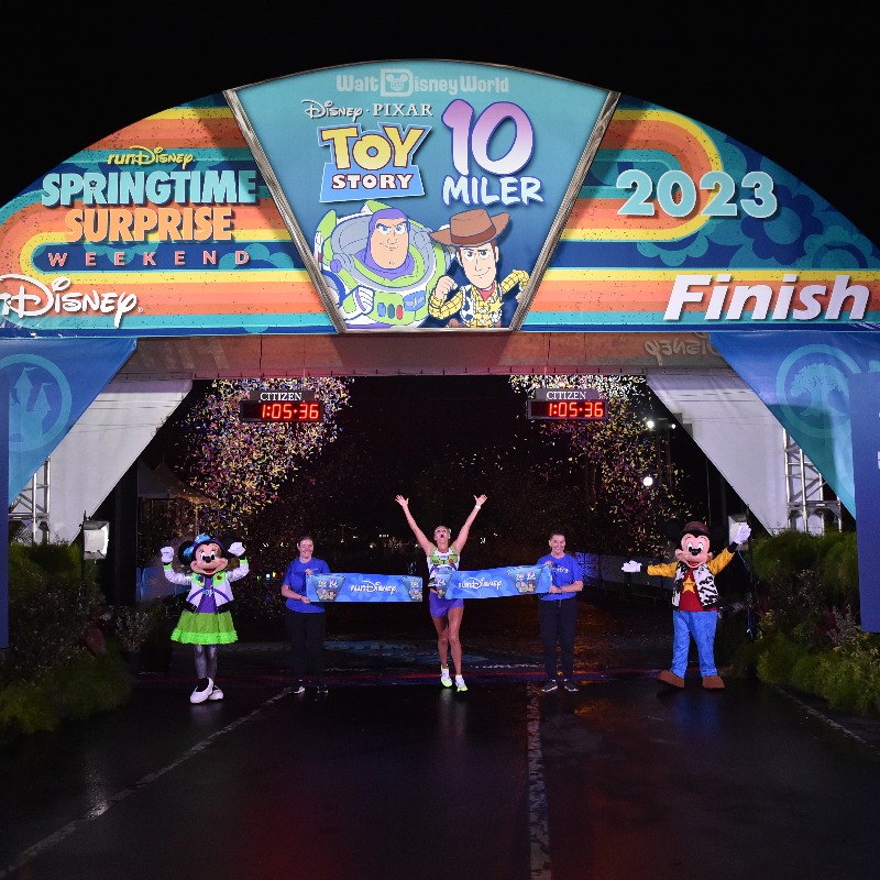 runDisney's tweet photo. A final #runDisney First Finisher Friday of the 2022-2023 season! Give a chEAR to our 2023 Disney Pixar Toy Story 10-Miler winners! 🎉 Get the details about their amazing #SpringtimeSurprise Weekend accomplishments here: