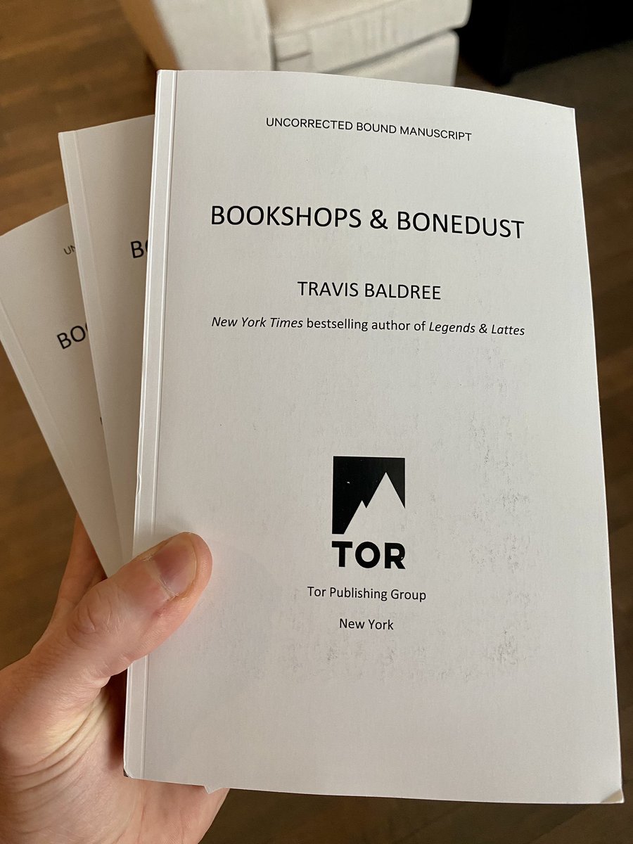 Who wants to kick-off the week with a #sweeps? Today, we have a VERY special prize...exactly ONE advanced bound manuscript of #BookshopsandBonedust by <a href="/TravisBaldree/">Travis Baldree</a>! Just follow us, then like and retweet this tweet to enter for the chance to win!

#BookshopsBonedustSweepstakes