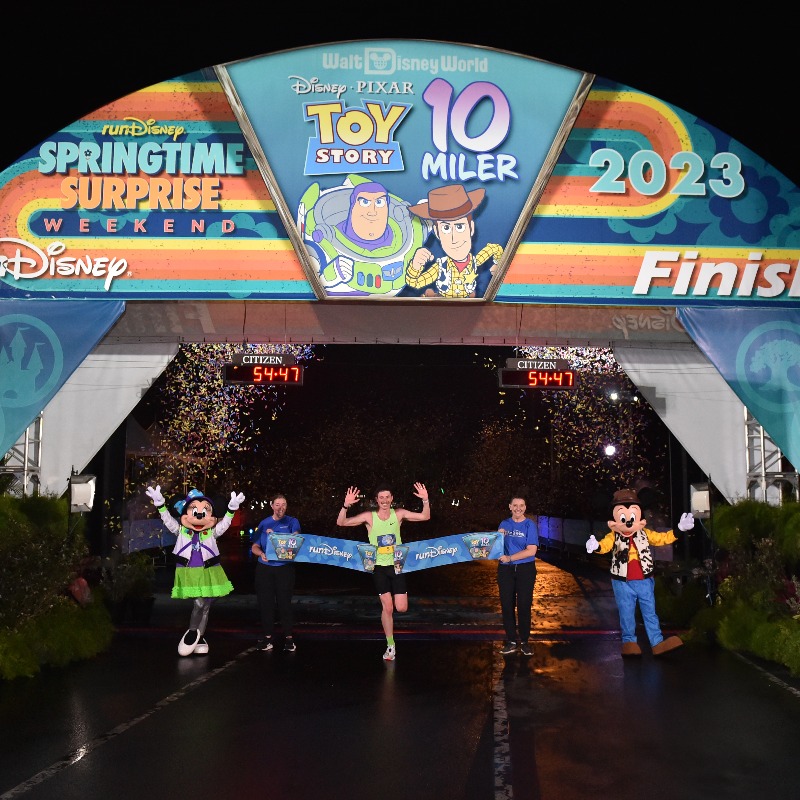 runDisney's tweet photo. A final #runDisney First Finisher Friday of the 2022-2023 season! Give a chEAR to our 2023 Disney Pixar Toy Story 10-Miler winners! 🎉 Get the details about their amazing #SpringtimeSurprise Weekend accomplishments here: