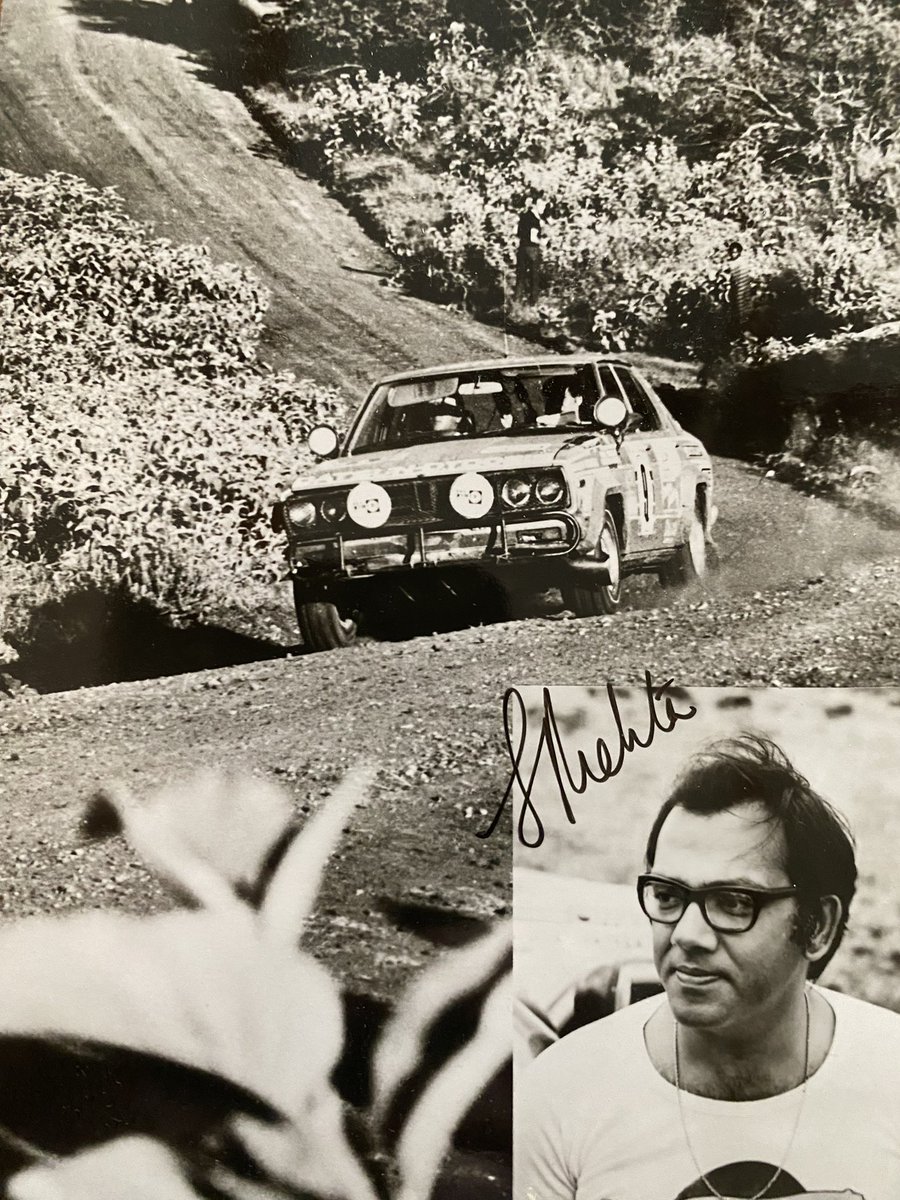 ShekharMehta with @Datsun #Datsun Violet, winner #Safari Rally 1979
