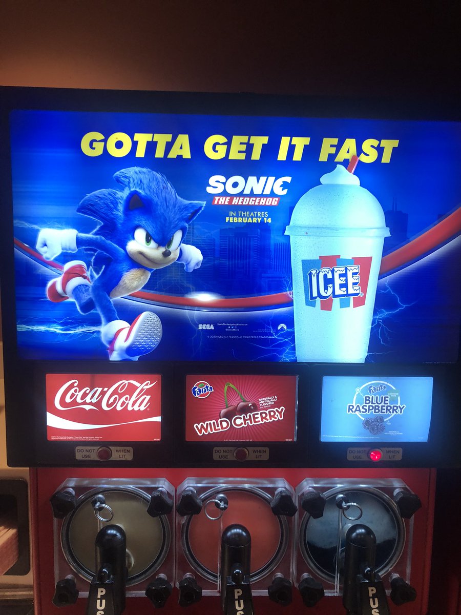 RT @VGArtAndTidbits: Photo from February 2020 of an ICEE machine promoting the Sonic The Hedgehog movie. https://t.co/b0955qP8AM