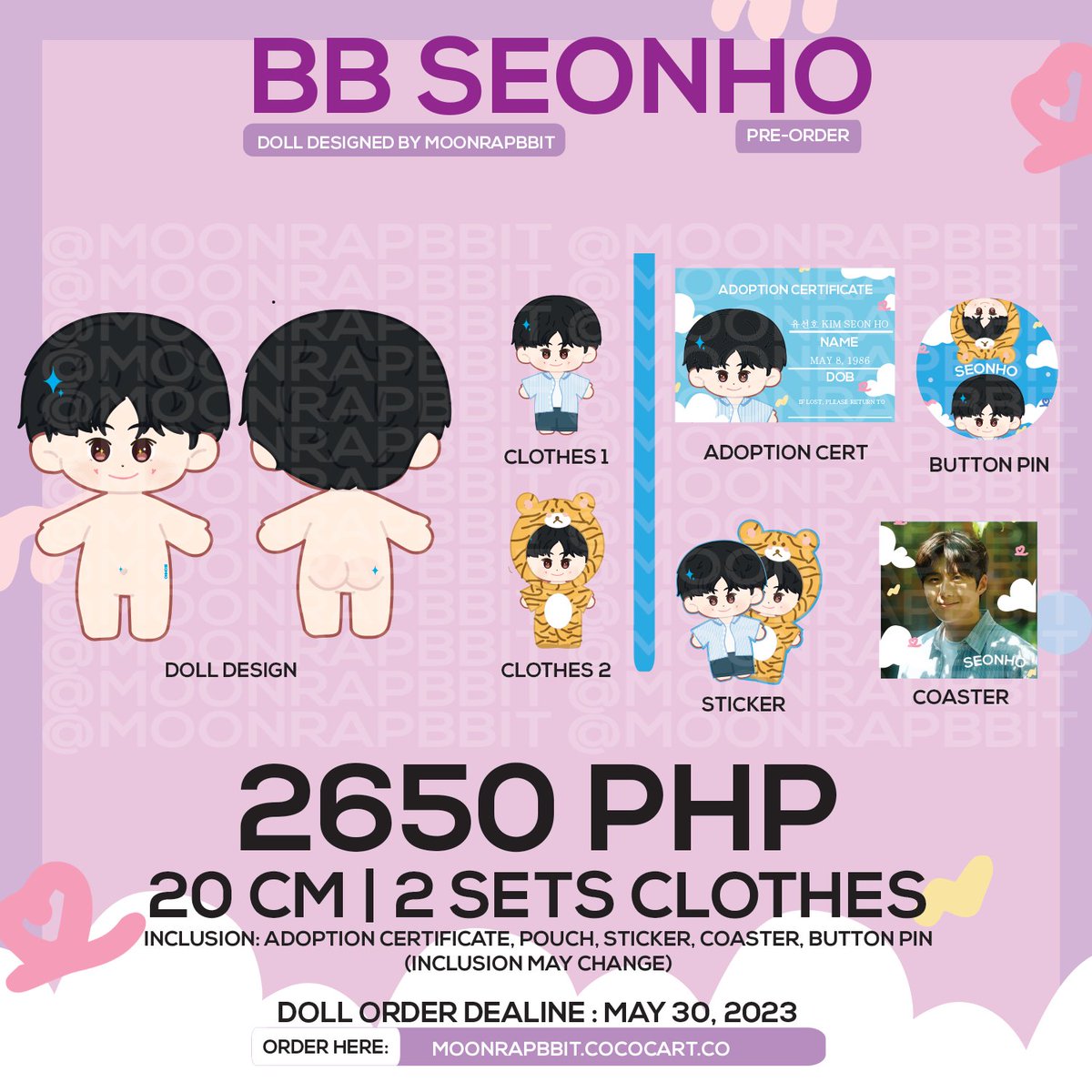 moonrapbbitshop's tweet photo. [RT] Good Boy Bb Seonho Doll is here!

DEADLINE: 05/30

more information here:
🛒https://t.co/o44HBb4R5x

(NOTE:THIS IS PRE-ORDER,WE NEED TO COMPLETE THE MINIMUM ORDER TO PROCEED, SO PLEASE ORDER IF YOU ARE 525% SURE)

 #kimseonho #seonhoday #seonhodoll #moonrapbbit  #seonho https://t.co/3O6cWNcpJv