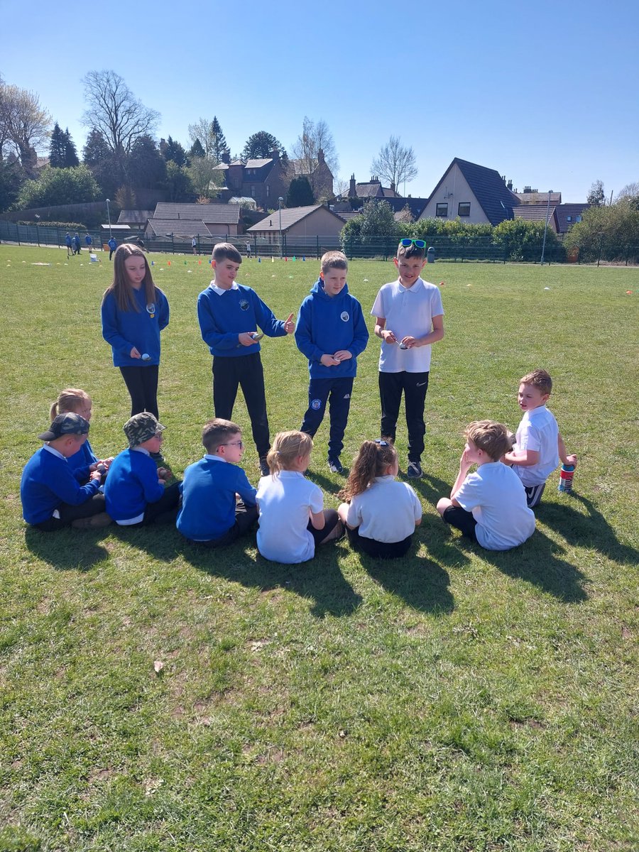 Whitehillsps's tweet photo. #P7P and #P7D are developing their leadership skills by preparing #P1T, #P1B and #P2S for sports day! #BEST @ActiveSchAngus https://t.co/zyWF2IsDnF