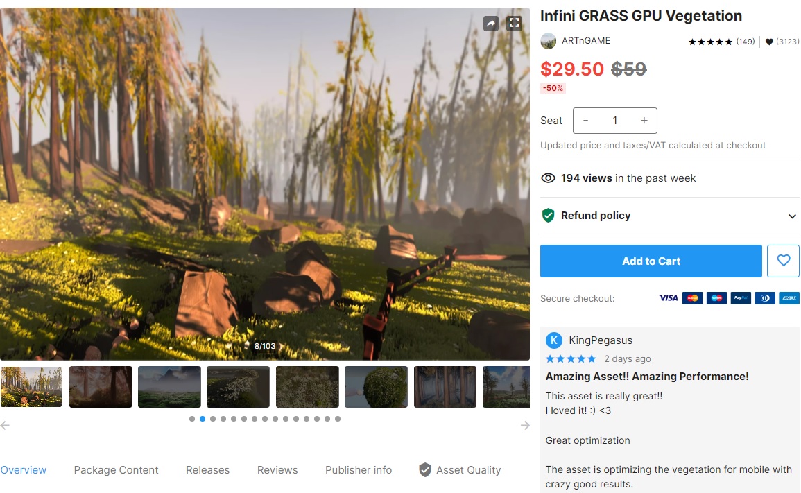 ARTnGAME's tweet photo. InfiniGRASS is now on Unity Weekend -50% off Sale !
https://t.co/9IzixgGJqb

Can be upgraded to Sky Master U. for $19 &amp; to Enviro Bundle for $109 during the sale!

#shaders @Unity3DBot #unity3d #indiegame #indiegamedev #gamedev #indiedev #madewithunity #gamedevelopment #vfx https://t.co/vRDgxbyzaY