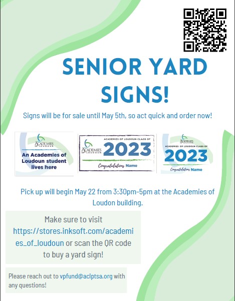 ACLPTSA's tweet photo. Senior yard signs info is here! https://t.co/PKNFbwx7cb