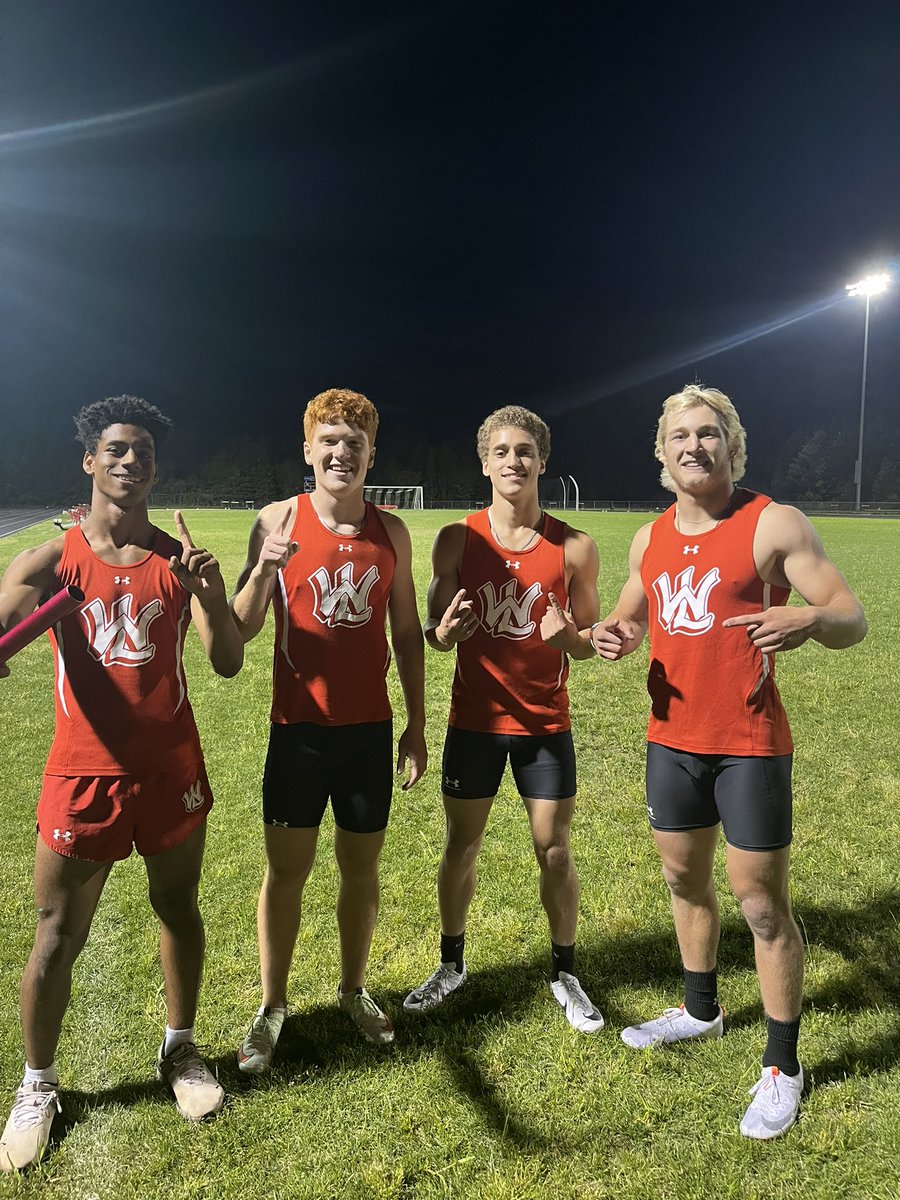 4x400 relay team 1st place at Bunker Hill with a new season high of 3:43