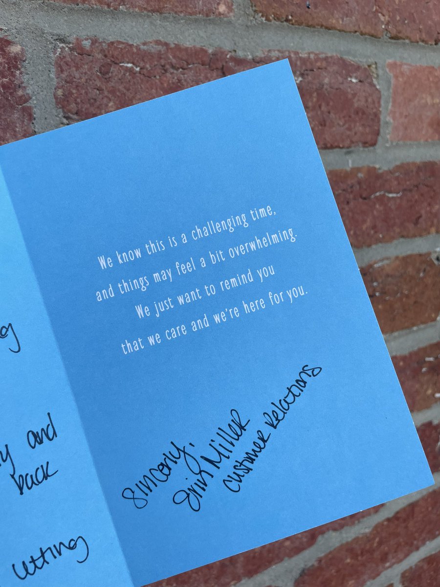 mollyroecker's tweet photo. I never tweet, but sometimes things need to be shared. I came home yesterday to a handwritten card from an employee I spoke with from @AmericanAir and felt completely overwhelmed. A little kindness goes a long way. Erin Miller, I’ll be sure to pay it forward. Thank you for this. https://t.co/oMhfd4ysYh
