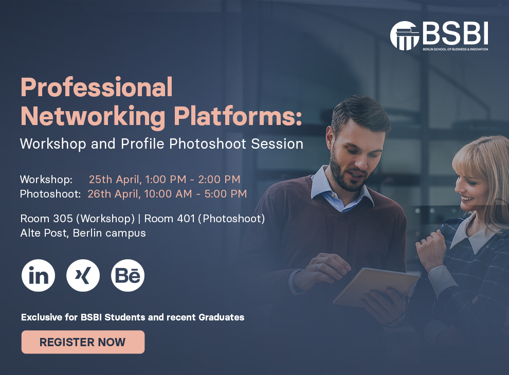 BerlinSBI's tweet photo. This #PracticalWorkshop will show you how to set up a new account or enhance an existing one on #LinkedIn, the largest of the existing #networking platforms.
Register Now: https://t.co/hmpLH32WAZ https://t.co/EQ63mA9CBx