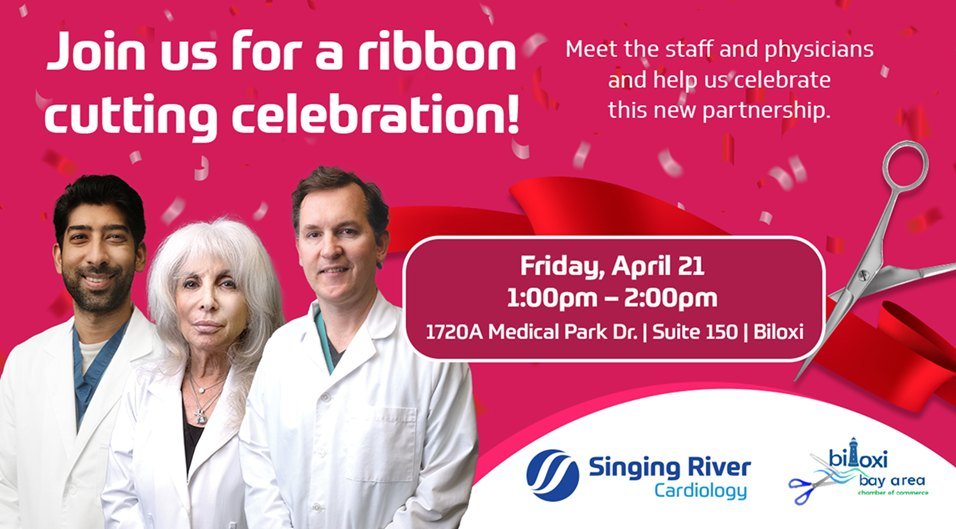 Hope you can make it out to show support to Singing River Cardiology for a ribbon cutting today! #thefunchamber #ribboncutting #bbaccfam