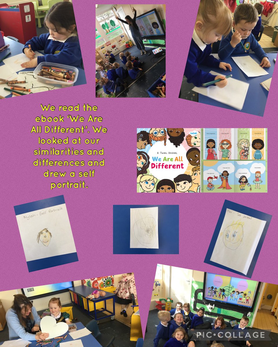 CrynalltPrimary's tweet photo. For our well-being week our theme was ‘diversity’. Nursery read the stories ’The Swirling Hijab’ and ‘We are all Different’. A mirror helped us to draw our self portraits, then we tried guessing who they were! #CrypN #CrypEthicalInformed #CrypExpressiveArts #CrypLanguage https://t.co/1sAn2GfVKX