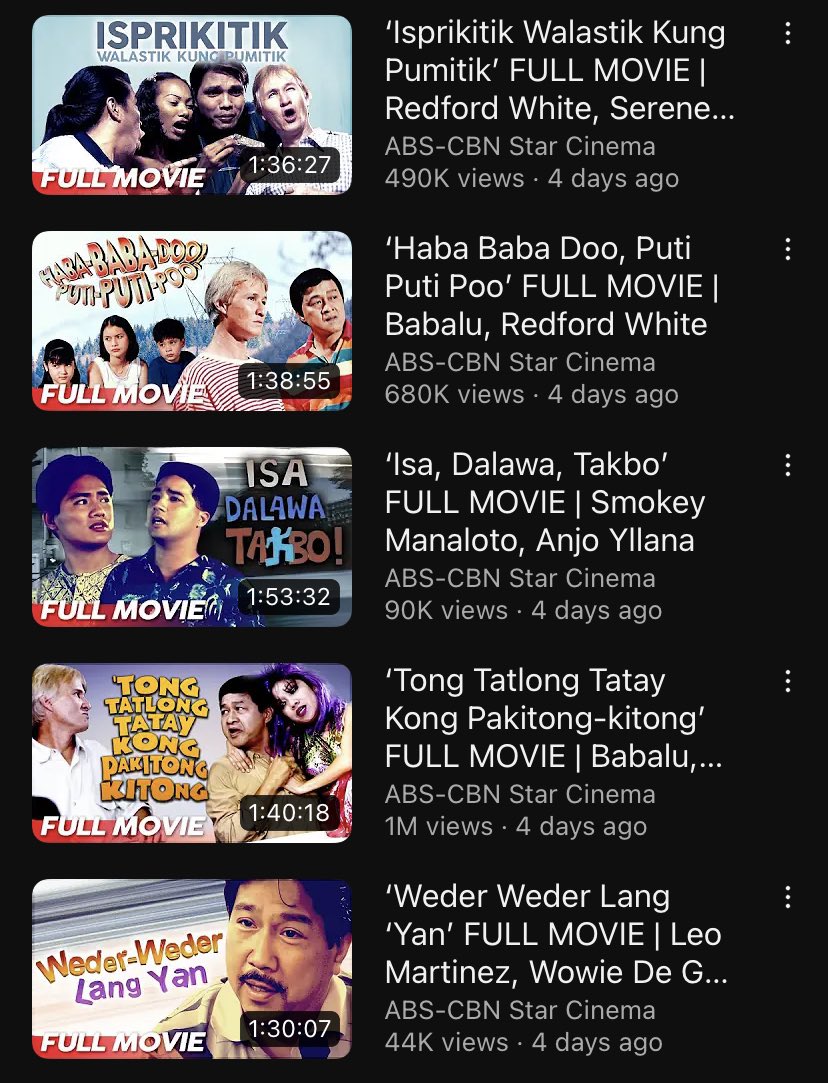 oh my god the redford white-babalu cinematic universe (and other comedy classics) are now on star cinema's youtube page! 🥺💗